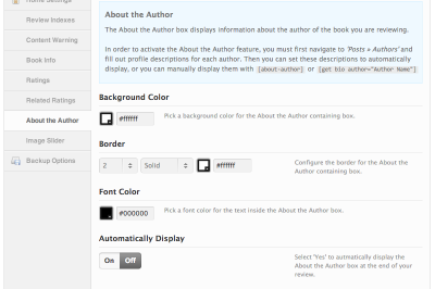 Ultimate Book Blogger Plugin v2.0 - About the Author