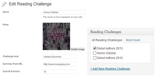 Configure a reading challenge, then add it to your post