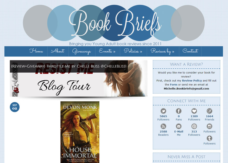 Book Briefs blog design