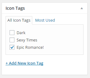 Interface for applying an icon tag to a post