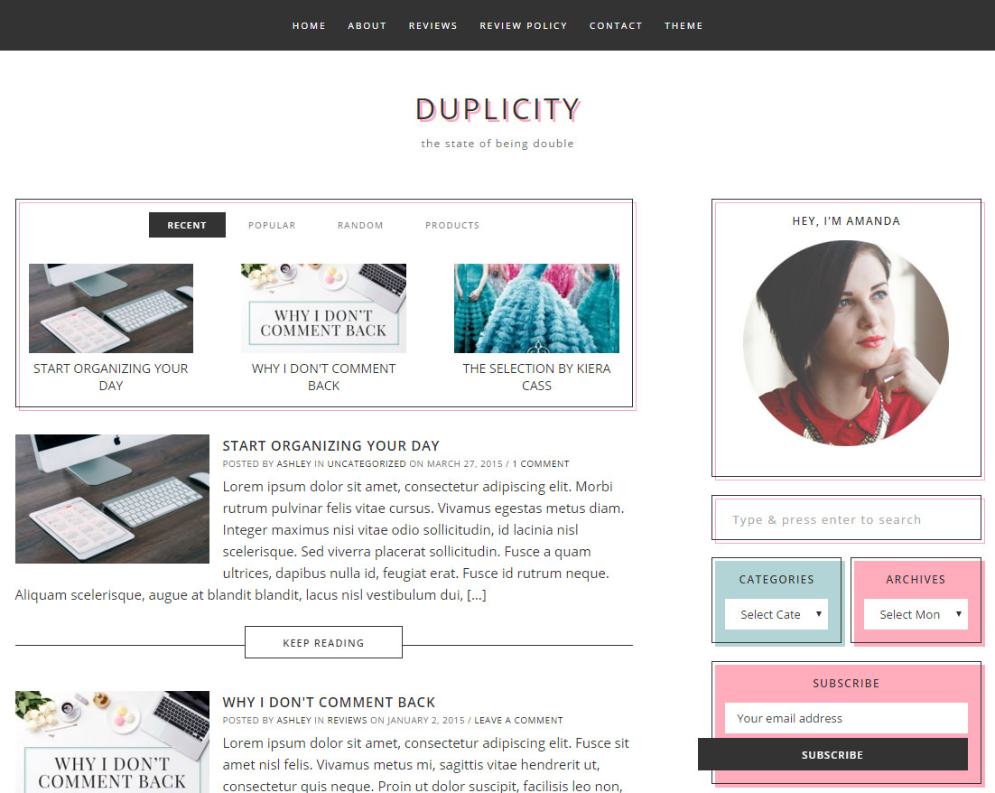 Duplicity theme for WordPress